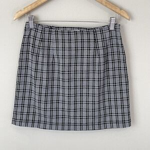 Vintage Guess Preppy Plaid Mini Skirt Sz 30 Houndstooth Tweed 90s Librarycore